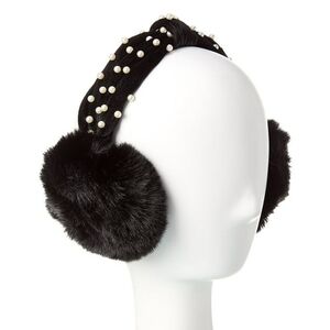 NEW Surell Knotted Pearl Band Black Earmuffs Embellished Girls/Kids
